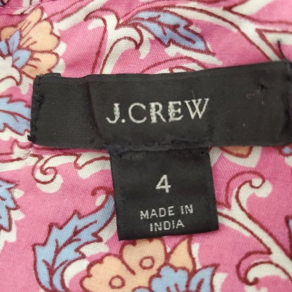 J Crew Womens Pink Floral Embroidered Tassel Romper Size 4 Long Sleeve Pockets - Picture 5 of 11